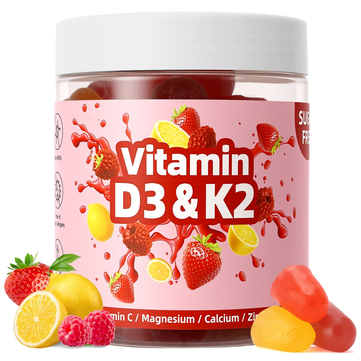 Vitamin D3 K2 Gummies with Vitamin C Sugar-Free Omega-3