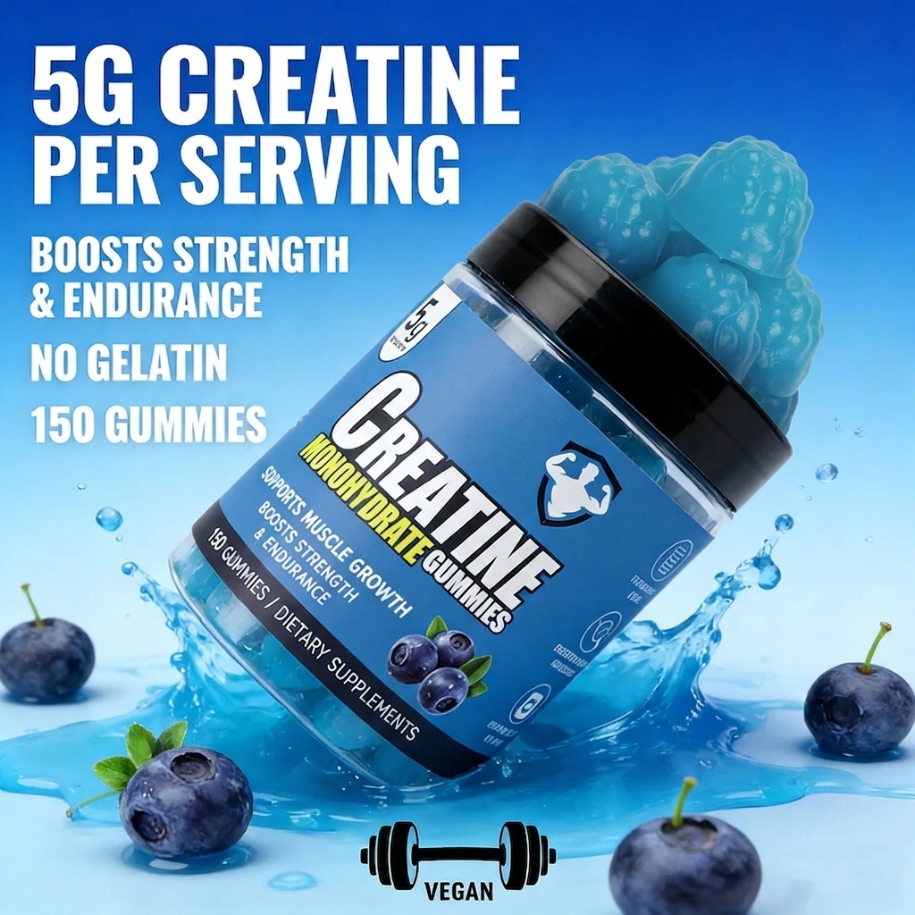 Blueberry-flavored Creatine Monohydrate Gummies