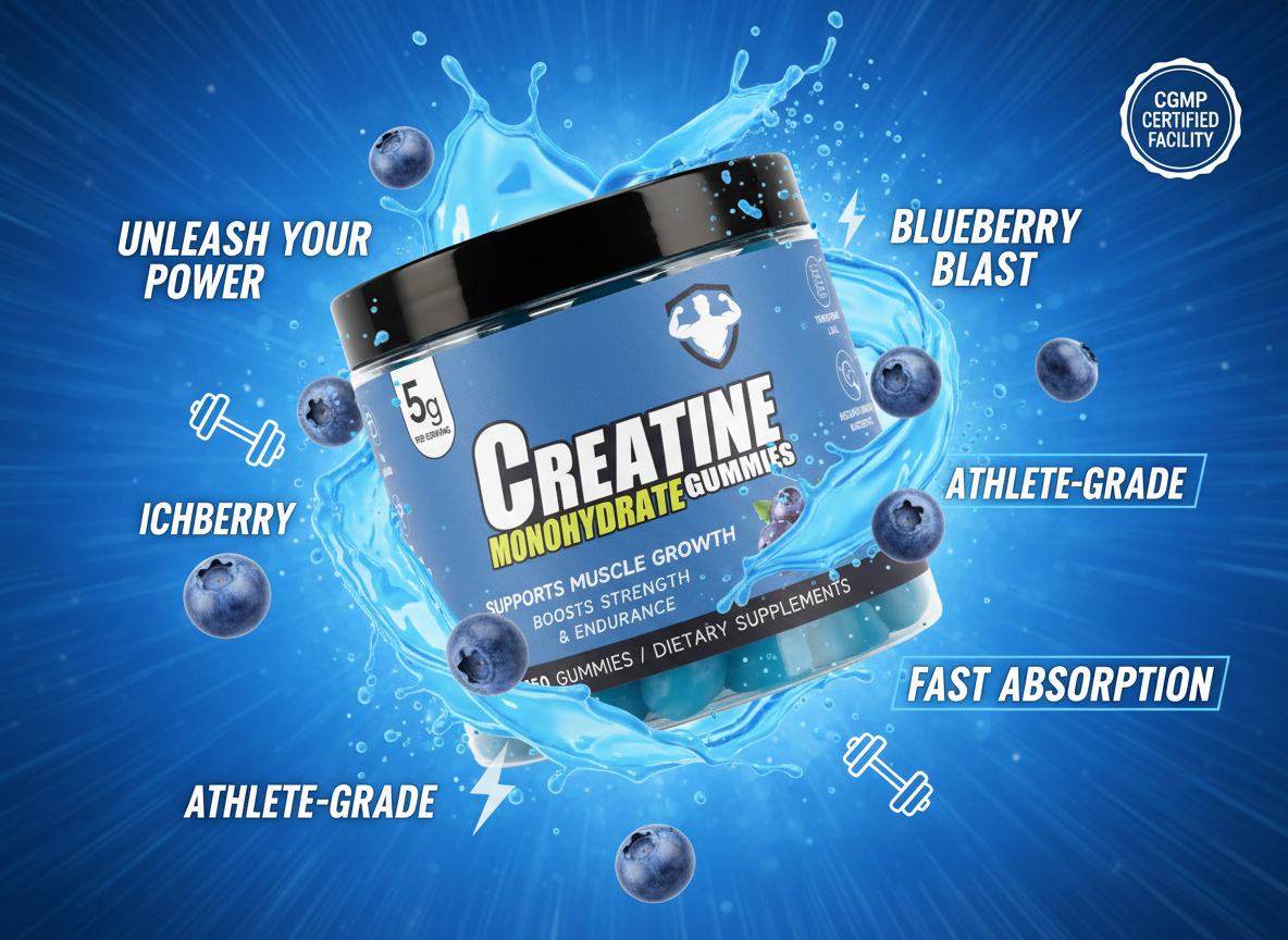 Blueberry Creatine Monohydrate Gummies 5000mg