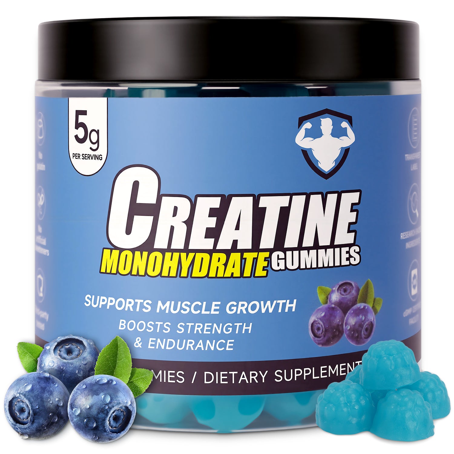 5 Flavors Creatine Monohydrate Gummies 150 Count