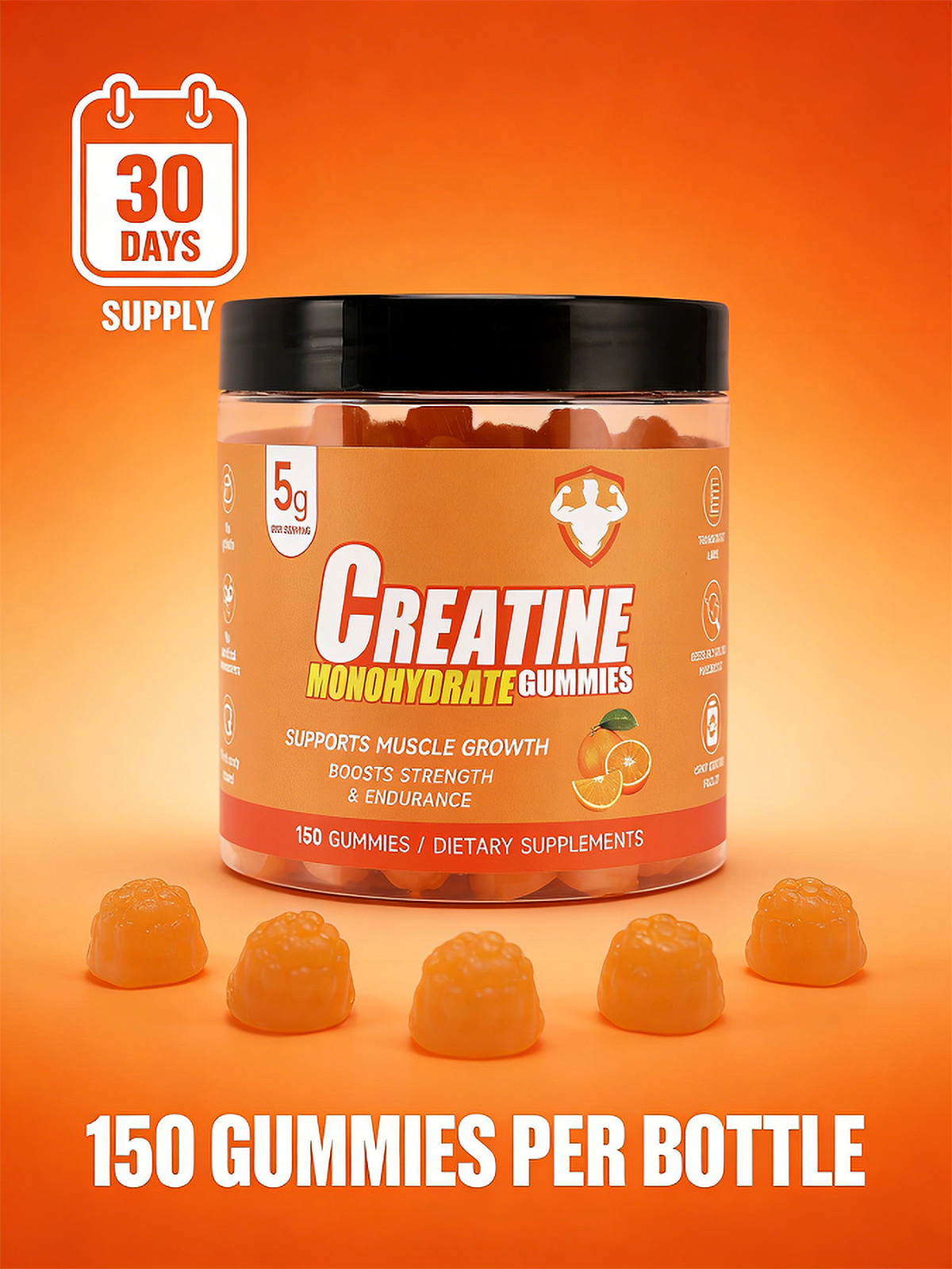 Orange Create Creatine Monohydrate Gummies