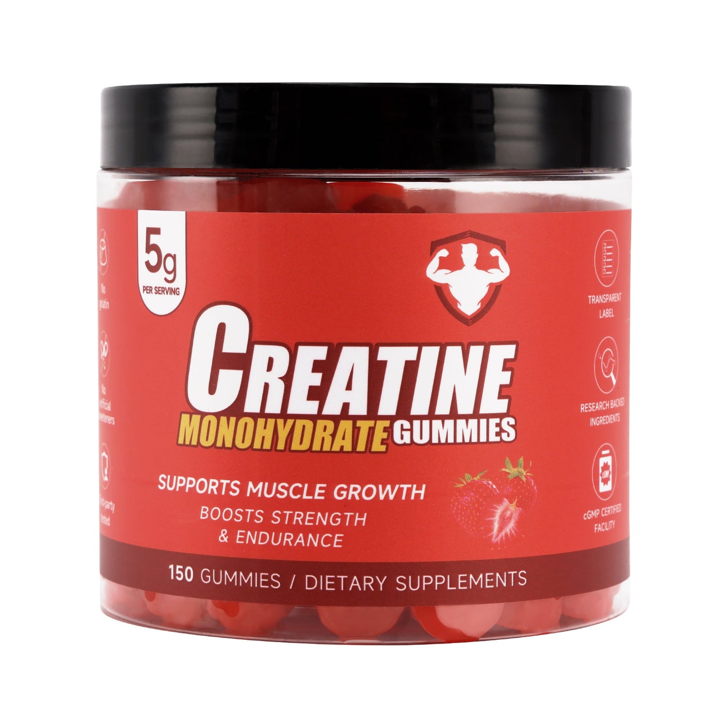 5 Flavors Creatine Monohydrate Gummies 150 Count